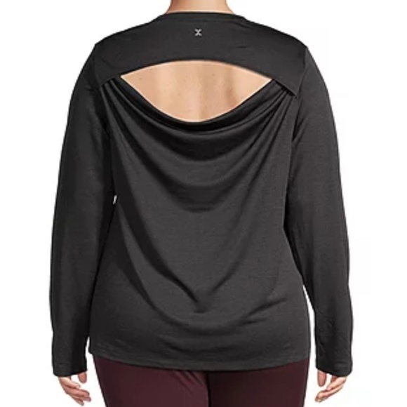 Xersion Women's Plus Size Black Crew Neck Long Sleeve T-Shirt Size 2X 3X - Picture 2 of 10